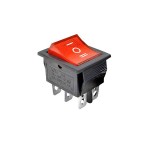 Кнопка KCD4 6pin ON-OF-ON з червоною підсвіткою